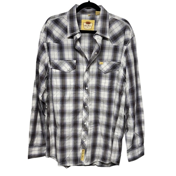 Larry Mahan Men's Western Diamond Pearl Snap Shirt Long Sleeve - Black NWOT - Picture 1 of 8
